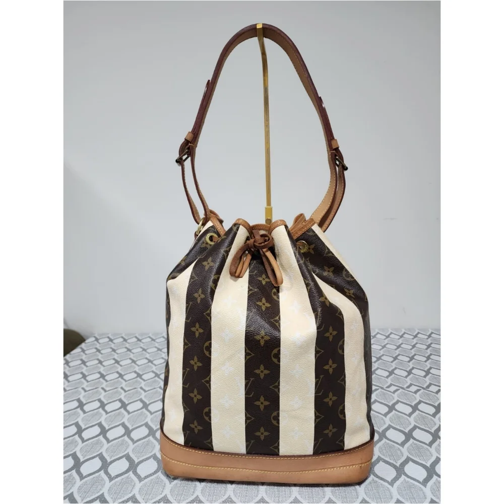 LOUIS VUITTON Limited Edition Monogram Rayures Noe Brown/Cream